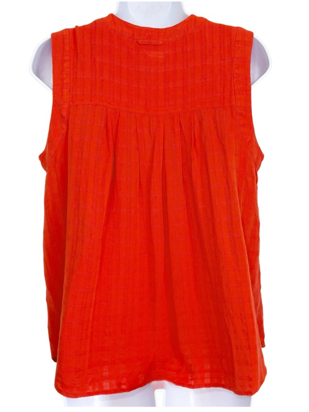 MAEVE Anthropologie Sunseeker Sleeveless Top Blouse Button Down Orange Size 6 - Picture 3 of 8